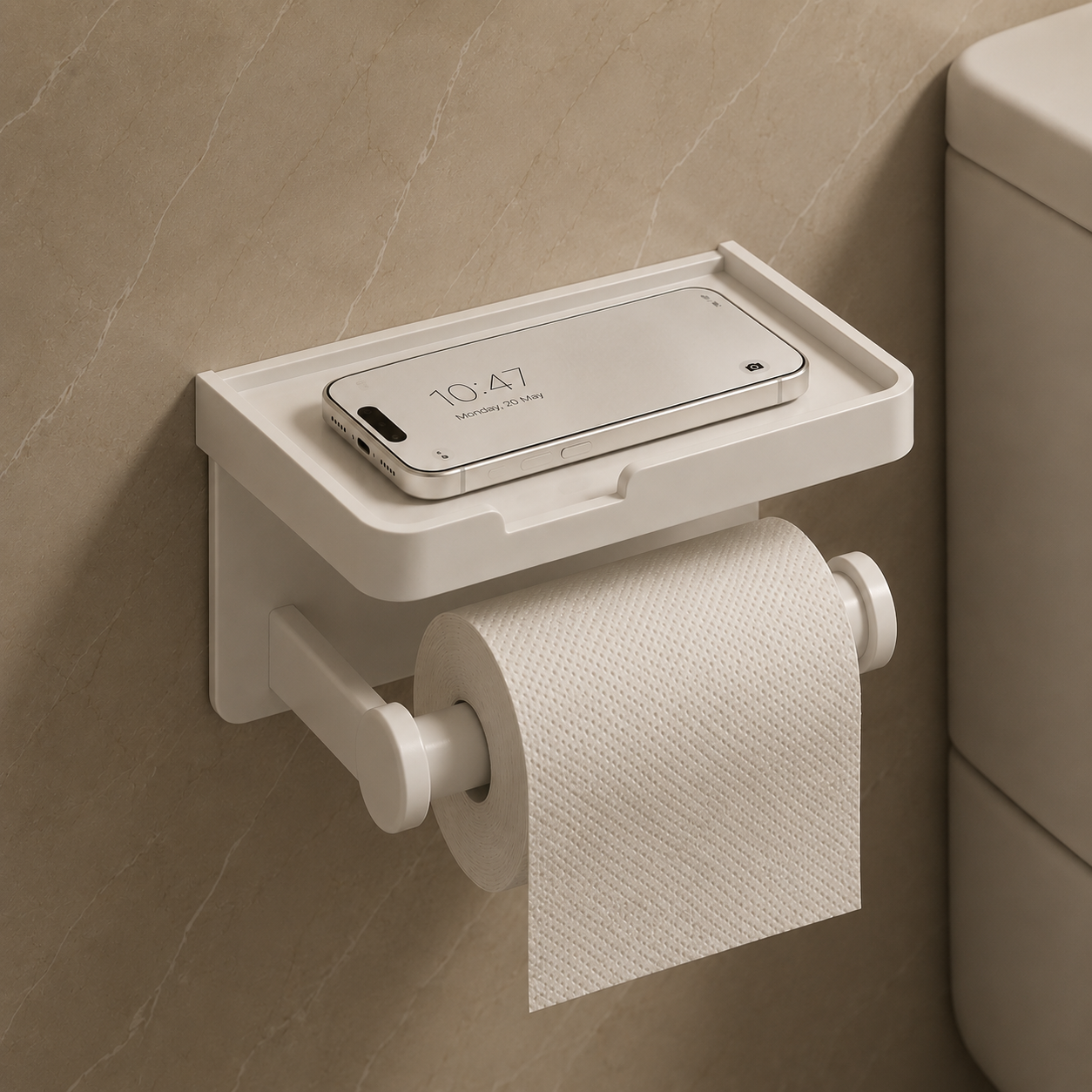 Space-Saving Tissue Holder Shelf