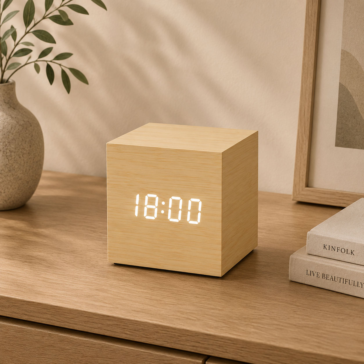 Elegant LED Wooden Clock