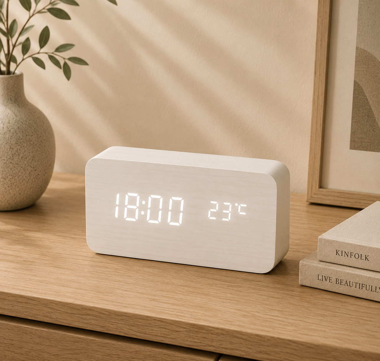 Elegant LED Wooden Clock