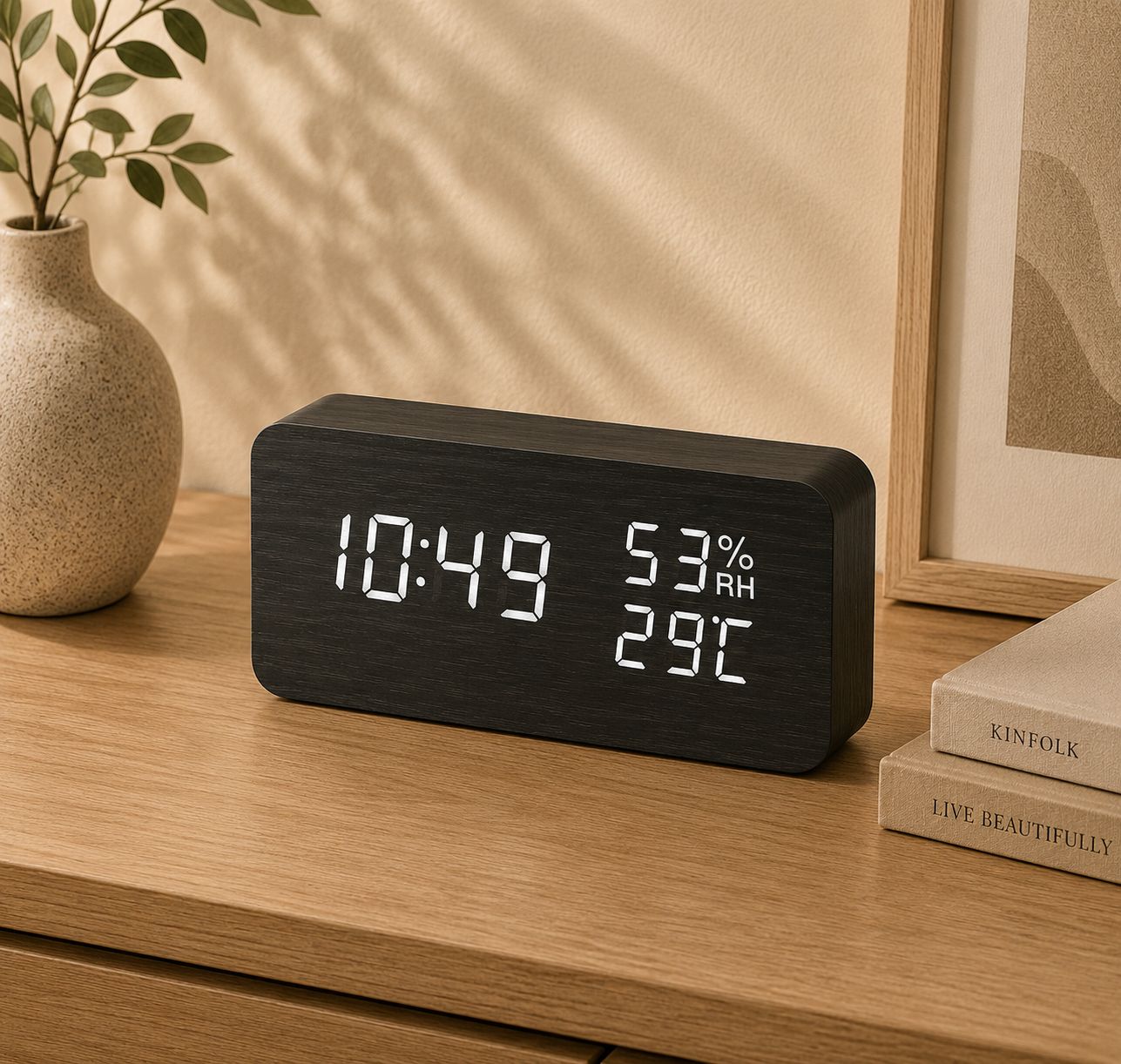 Elegant LED Wooden Clock